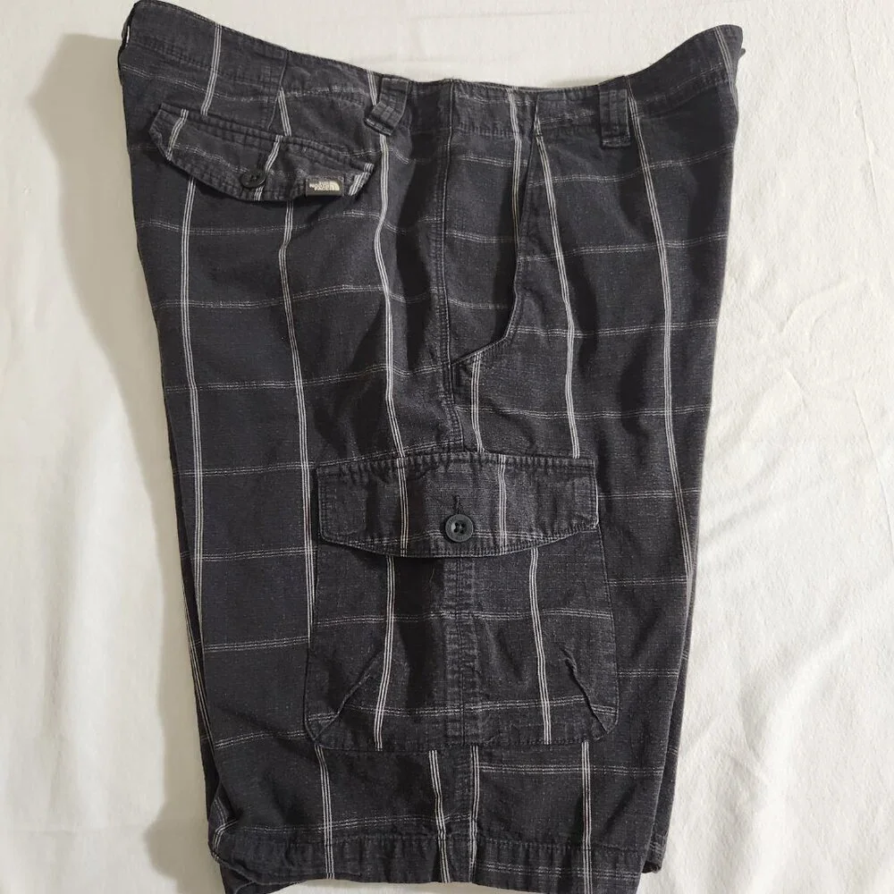 North Face Rainier Surplus Shorts Men's 36 Black Cotton Twill Cargo Slash Pocket